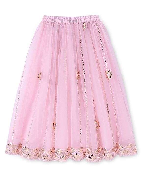 Babyhug Sleeveless Sequenced Embroidered Choli With Lehenga And Dupatta Set- Pink
