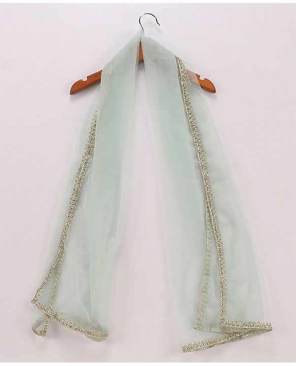 Babyhug Sleeveless Sequenced Embroidered Choli With Lehenga And Dupatta Set- Aqua