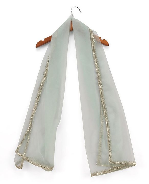 Babyhug Sleeveless Sequenced Embroidered Choli With Lehenga And Dupatta Set- Aqua