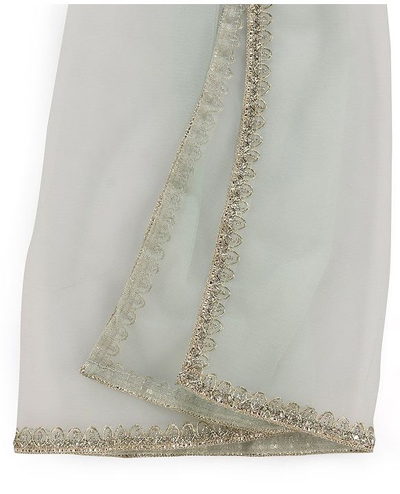 Babyhug Sleeveless Sequenced Embroidered Choli With Lehenga And Dupatta Set- Aqua