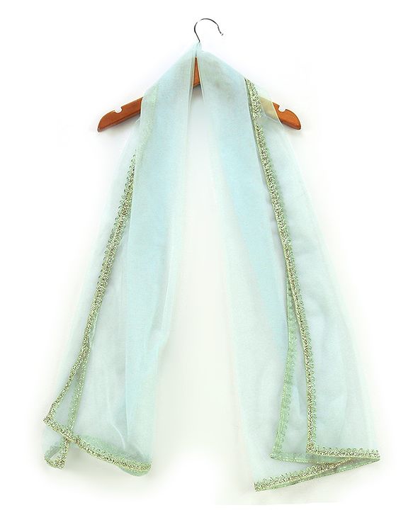 Babyhug Sleeveless Sequenced Embroidered Choli With Lehenga And Dupatta Set- Aqua