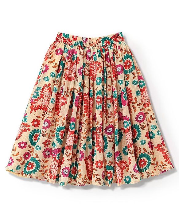 Babyhug Sleeveless Sequenced Choli With Lehenga And Dupatta Floral Print- Pink & Beige