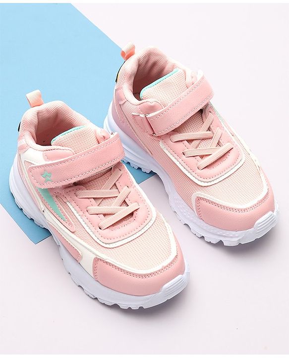 Cute Walk by Babyhug Sneakers With Velcro Closure Solid - Pink