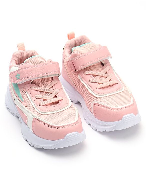 Cute Walk by Babyhug Sneakers With Velcro Closure Solid - Pink