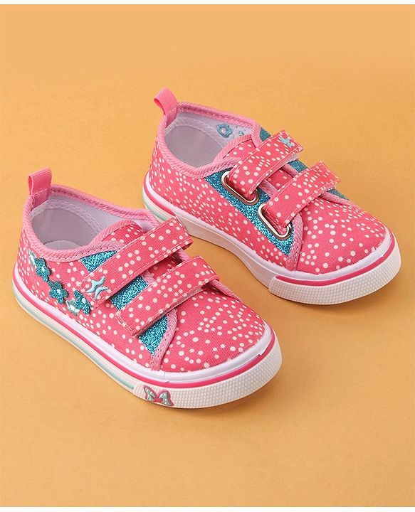 Cute Walk by Babyhug Double Velcro Closure with Floral Detailing Casual Shoes - Pink