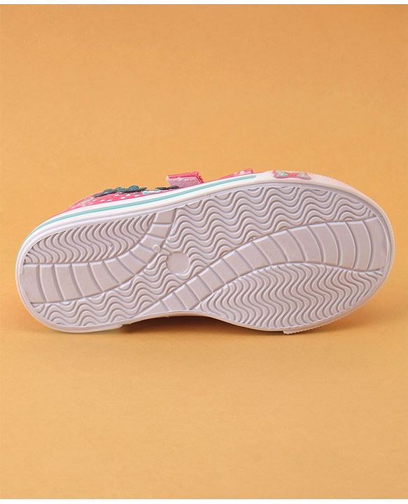 Cute Walk by Babyhug Double Velcro Closure with Floral Detailing Casual Shoes - Pink