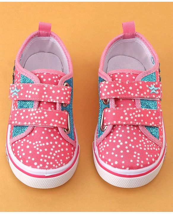 Cute Walk by Babyhug Double Velcro Closure with Floral Detailing Casual Shoes - Pink