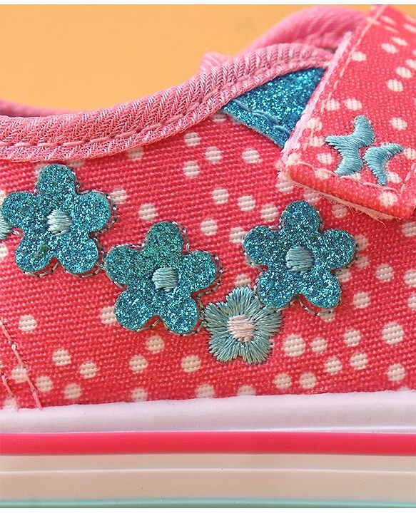 Cute Walk by Babyhug Double Velcro Closure with Floral Detailing Casual Shoes - Pink