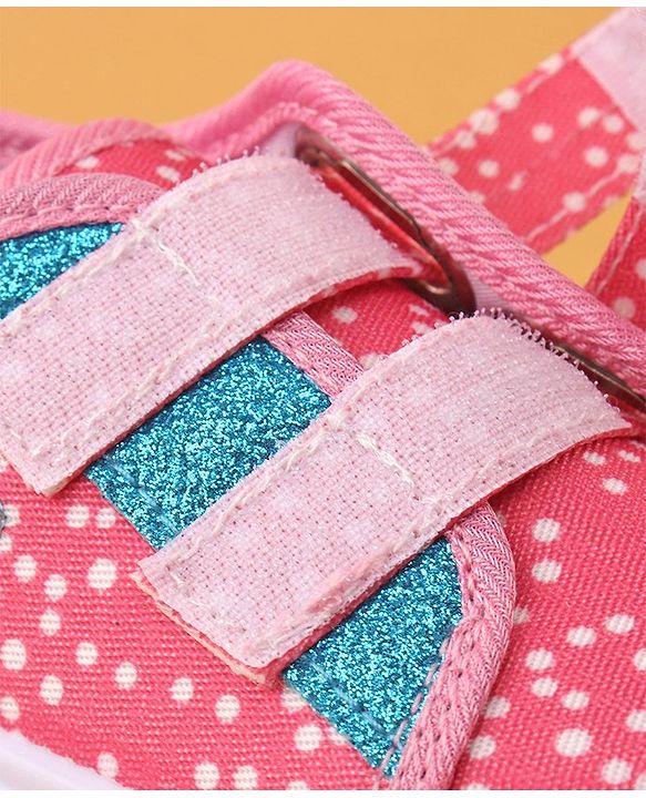 Cute Walk by Babyhug Double Velcro Closure with Floral Detailing Casual Shoes - Pink