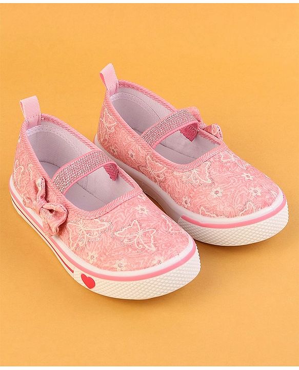 Cute Walk by Babyhug Glitter Embroidered Casual Shoes - Pink
