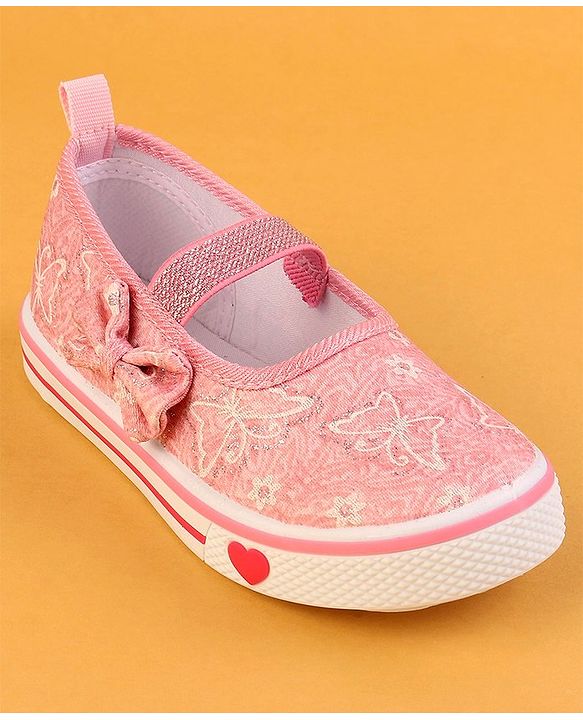 Cute Walk by Babyhug Glitter Embroidered Casual Shoes - Pink