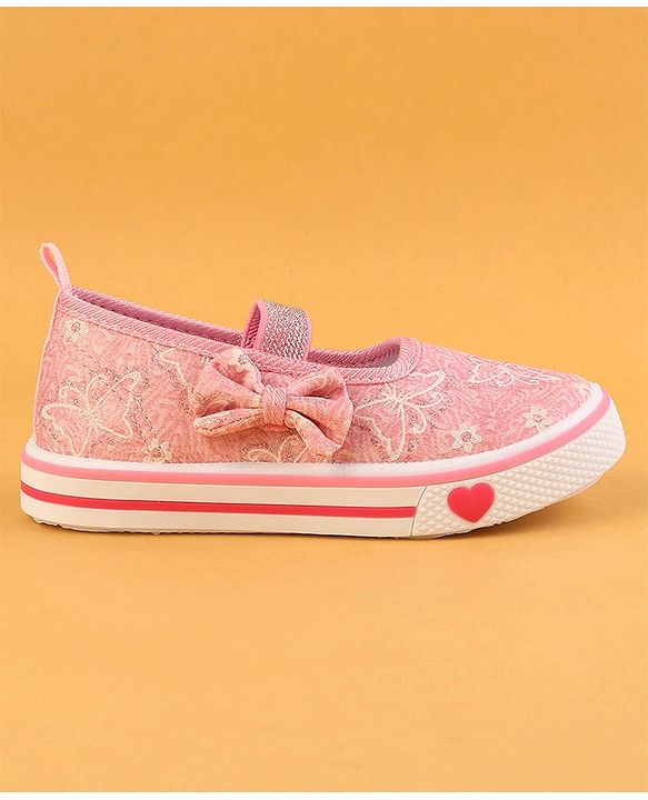 Cute Walk by Babyhug Glitter Embroidered Casual Shoes - Pink