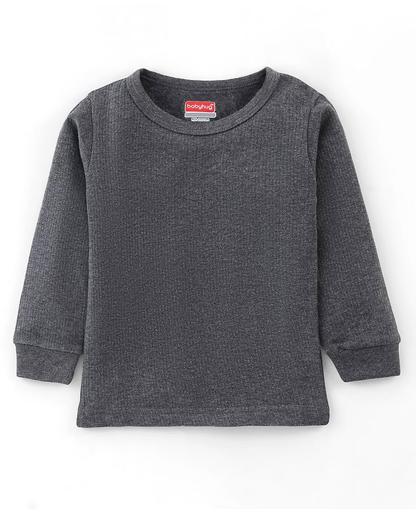 Babyhug Full Sleeves Thermal Vest - Dark Grey