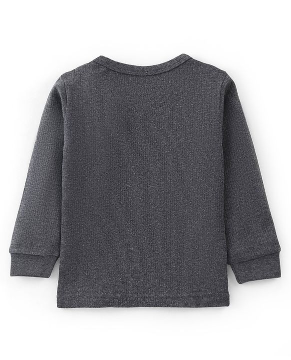 Babyhug Full Sleeves Thermal Vest - Dark Grey