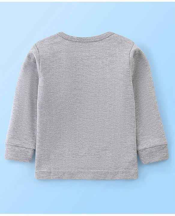 Babyhug Full Sleeves Thermal Vest - Light Grey