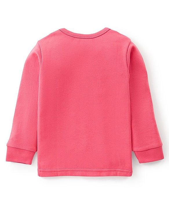 Babyhug Cotton Full Sleeves Solid Thermal Vest- Coral