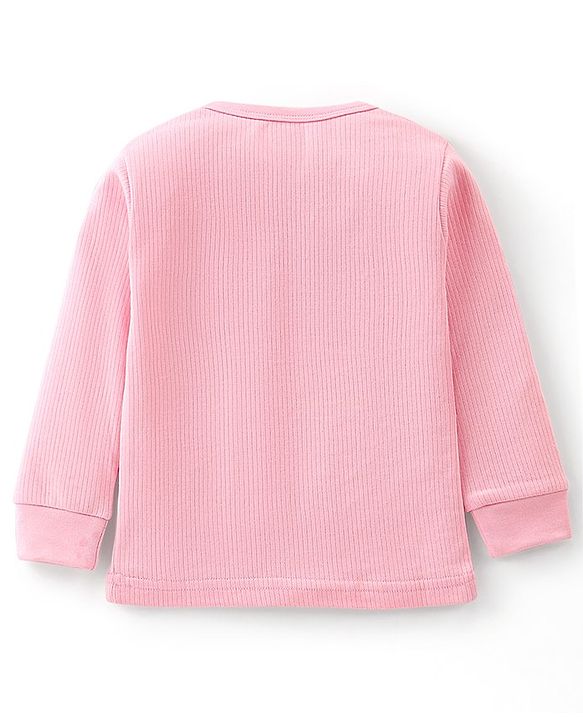 Babyhug Cotton Full Sleeves Solid Thermal Vest- Pink