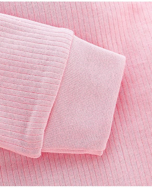 Babyhug Cotton Full Sleeves Solid Thermal Vest- Pink