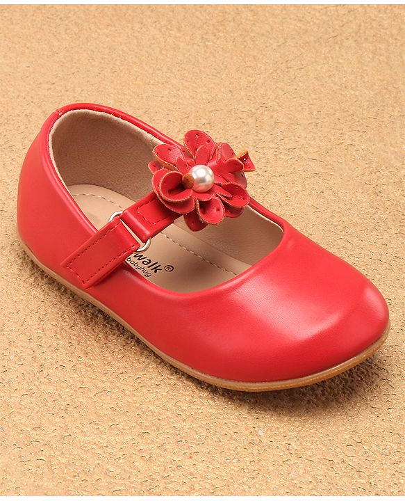 Cute Walk by Babyhug Slip On Bellies with Velcro Closure - Red