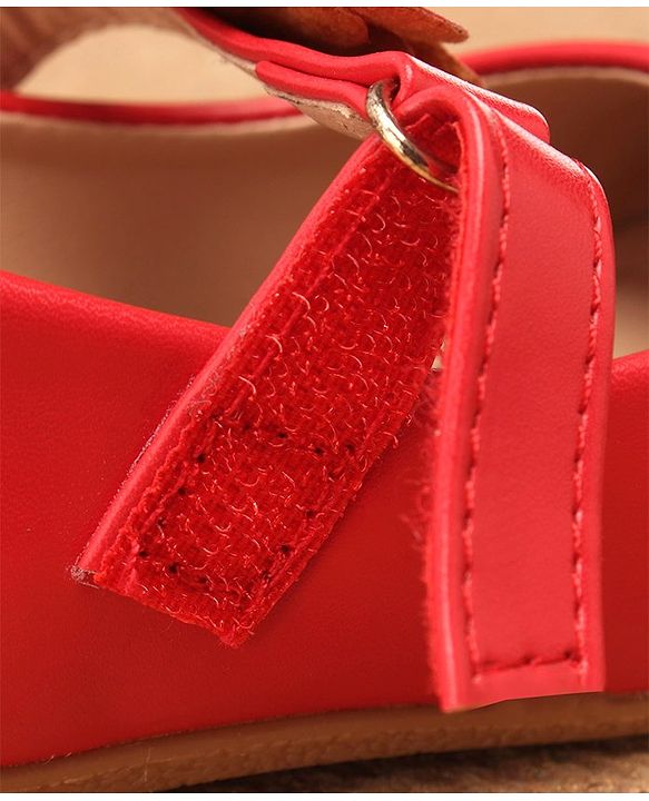 Cute Walk by Babyhug Slip On Bellies with Velcro Closure - Red