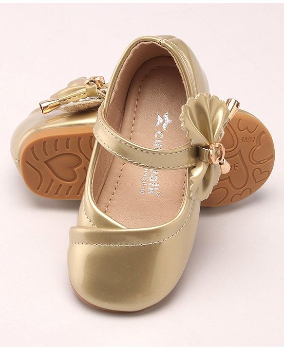 Cute Walk by Babyhug Velcro Closure Bellies with Bow Applique - White