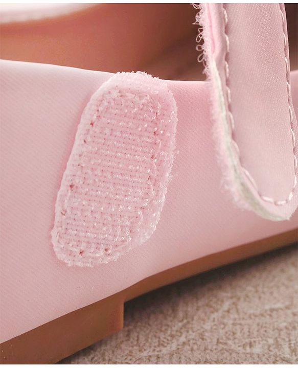 Cute Walk by Babyhug Studded & Bow Applique Bellies with Velcro Closure - Pink