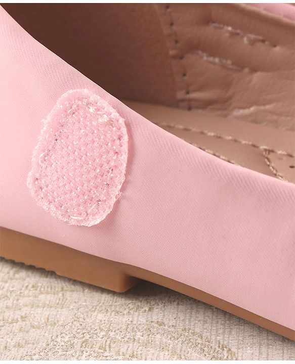 Cute Walk by Babyhug Studded & Bow Applique Bellies with Velcro Closure - Pink