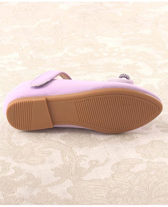 Cute Walk by Babyhug Studded & Bow Applique Bellies with Velcro Closure - Purple