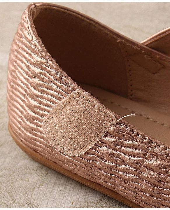 Cute Walk by Babyhug Studded Bellies with Bow Applique & Velcro Closure - Rose Gold