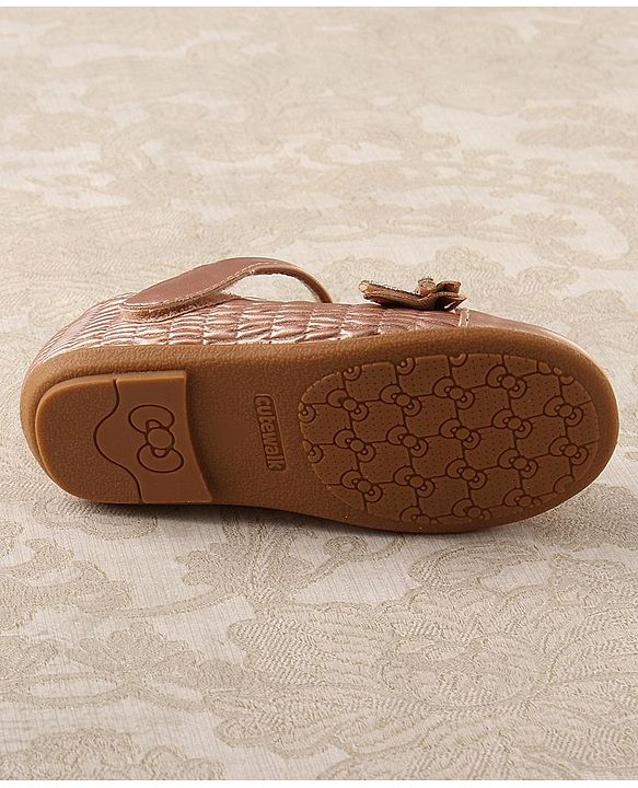 Cute Walk by Babyhug Studded Bellies with Bow Applique & Velcro Closure - Rose Gold