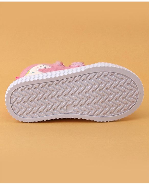 Cute Walk by Babyhug Velcro Closure Casual Shoes Unicorn Embroidery - Pink