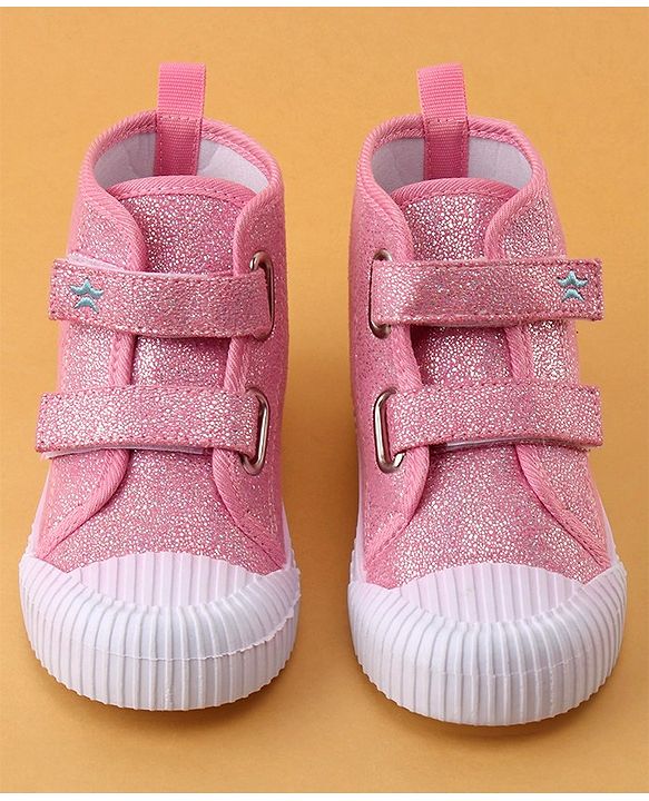 Cute Walk by Babyhug Velcro Closure Casual Shoes Unicorn Embroidery - Pink