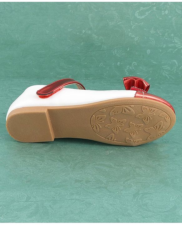 Pine Kids Velcro Closure Bellies with Bow Applique - Red