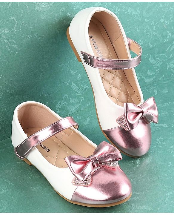 Pine Kids Velcro Closure Bellies with Bow Applique - Red