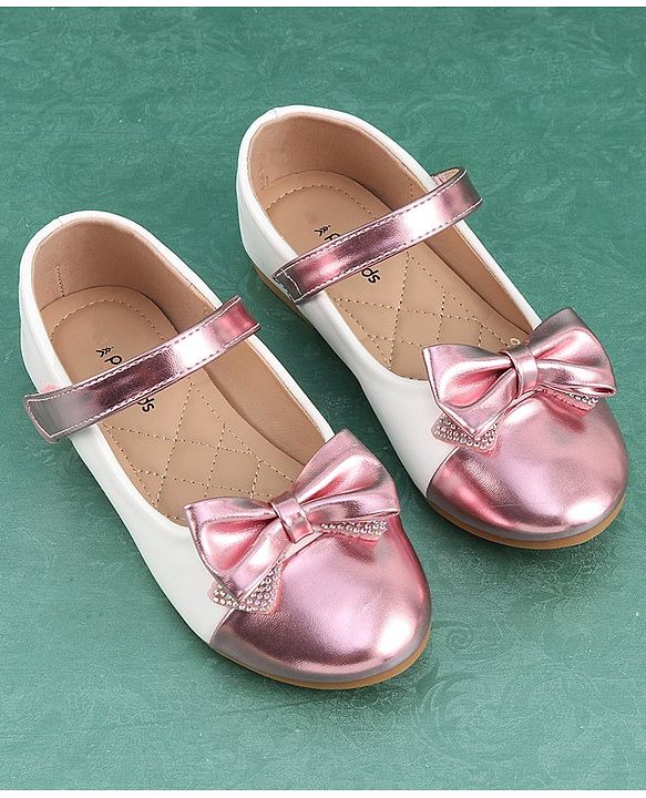 Pine Kids Velcro Closure Bellies with Bow Applique - Red