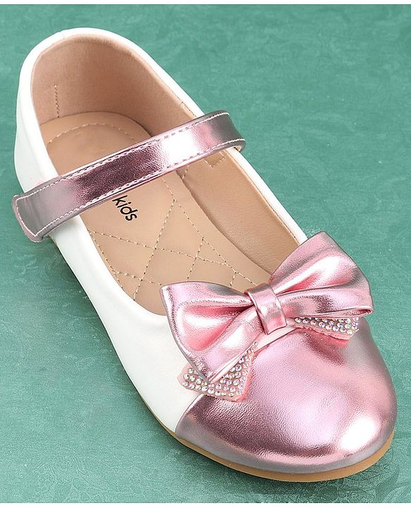 Pine Kids Velcro Closure Bellies with Bow Applique - Red