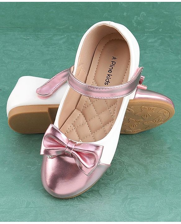 Pine Kids Velcro Closure Bellies with Bow Applique - Red