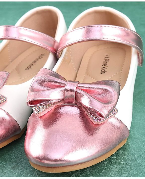Pine Kids Velcro Closure Bellies with Bow Applique - Red
