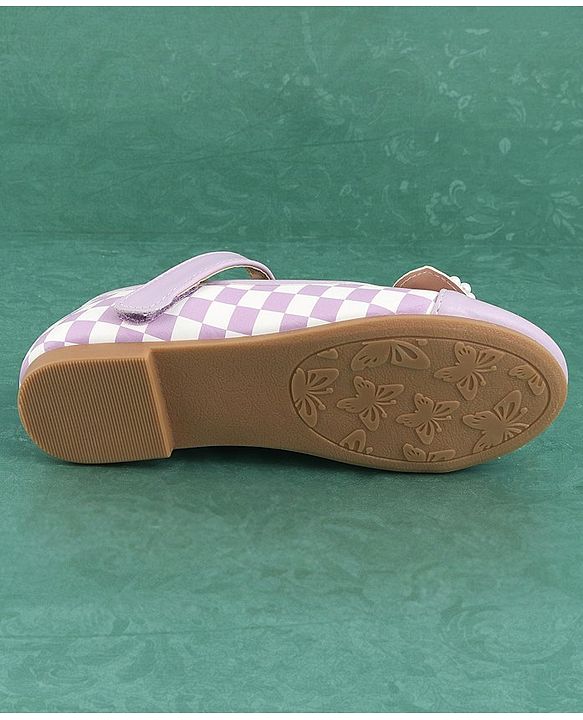 Pine Kids Bellies with Bow Applique & Velcro Closure - Purple