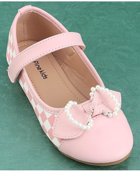 Pine Kids Bellies with Bow Applique & Velcro Closure - Pink