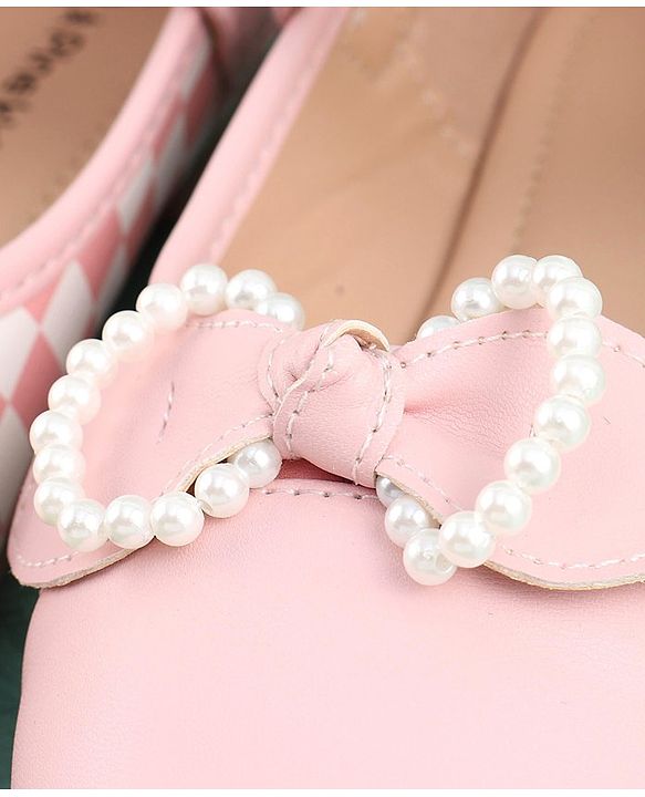 Pine Kids Bellies with Bow Applique & Velcro Closure - Pink