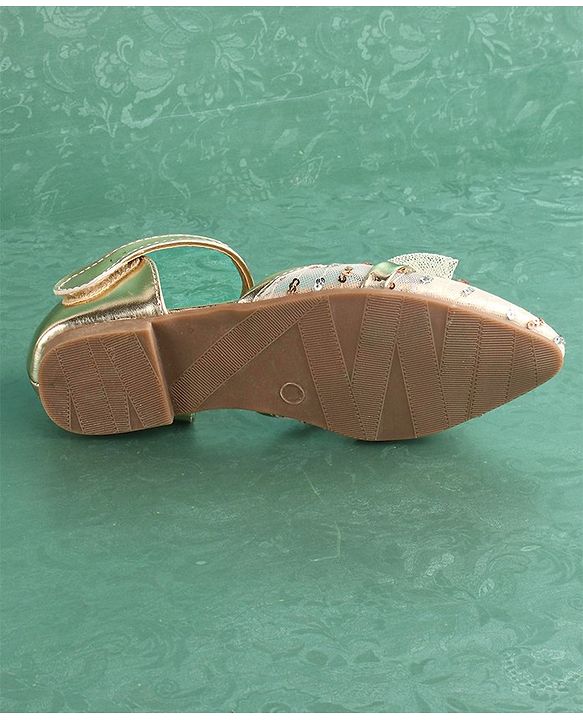 Pine Kids Buckled Bellies with Bow & Sequine Detailing - Golden