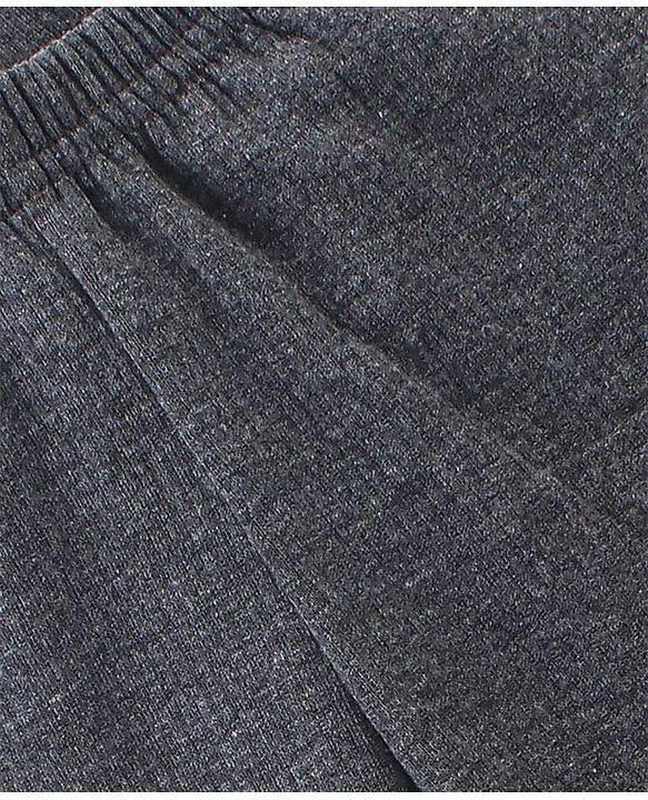 Babyhug Full Length Solid Thermal Pajama - Dark Grey