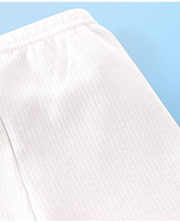 Babyhug Cotton Full Length Thermal Leggings Solid- Off White