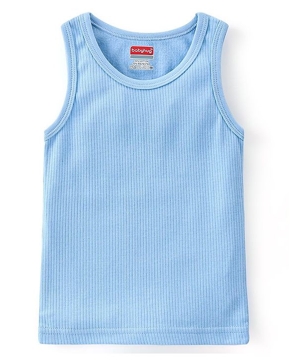 Babyhug Sleeveless Solid Thermal Sando - Blue