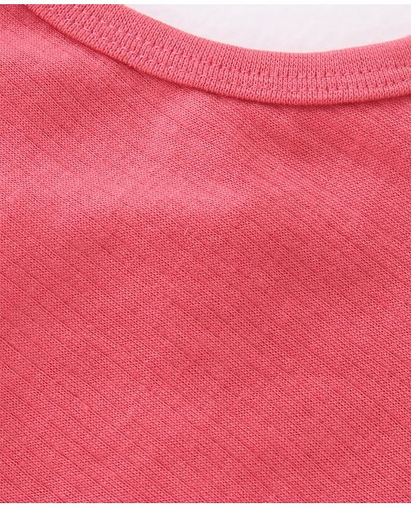 Babyhug Cotton Pullover Sleeveless Solid Thermal Vest - Coral