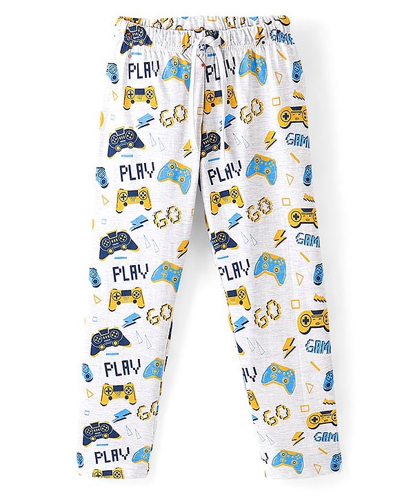 Pine Kids 100% Cotton Bio Washed Single Jersey Half Sleeves Night Suit with Loading Game Printed -Limoges & Snow White