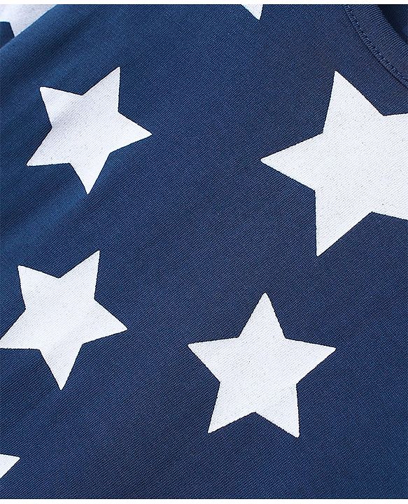 Pine Kids Cotton Full Sleeves Night Suit With Polka Print All Over Star Printed - Blue
