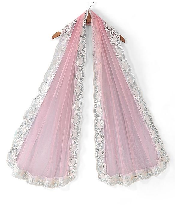 Babyhug Short Flutter Sleeves Embroidered Net Choli Lehenga And Dupatta Set - Pink