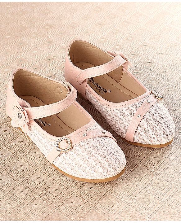 Cute Walk by Babyhug Bellies With Velcro Closure & Embroidery Detailing- Pink